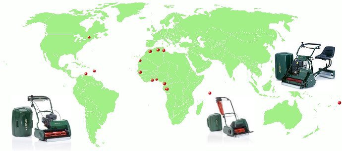 Tondeuses hélicoïdales livrées dans la monde entier DOM-TOM - greenkeepers